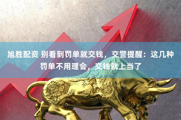 旭胜配资 别看到罚单就交钱，交警提醒：这几种罚单不用理会，交钱就上当了